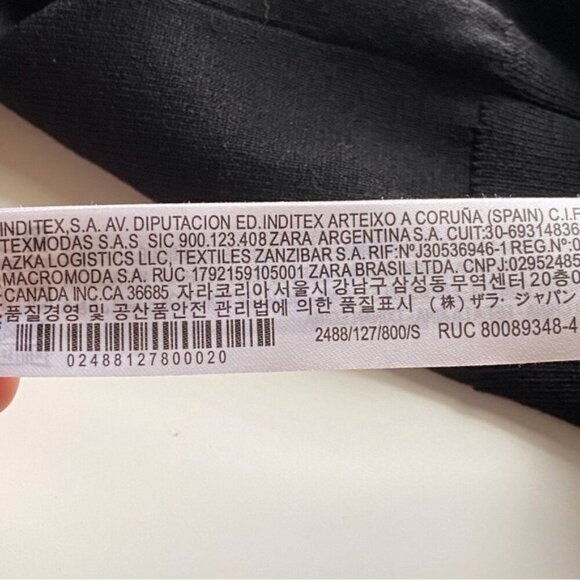 Zara Contrast Organza Sweater Small Puff Sheer Sleeves Collar Witchy Goblin Goth - Picture 10 of 16